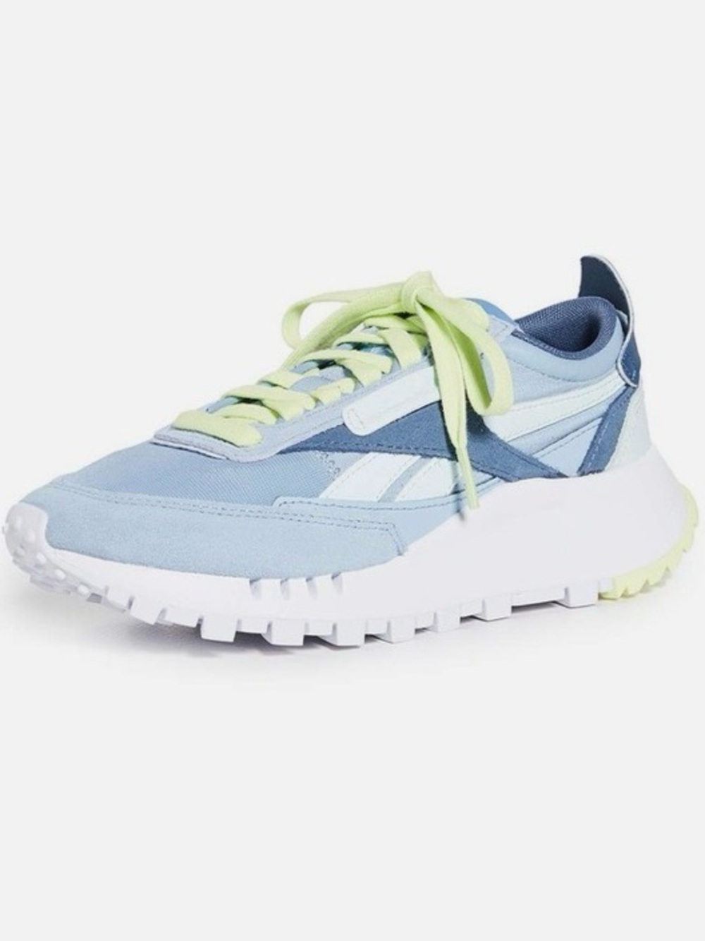 Reebok Light Blue Runner Sneakers with Lime Laces